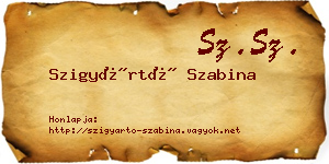 Szigyártó Szabina névjegykártya