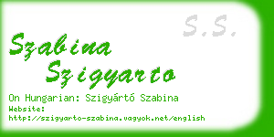 szabina szigyarto business card