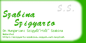 szabina szigyarto business card